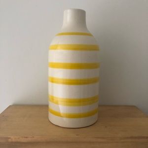 Yellow & White Stripe Vase